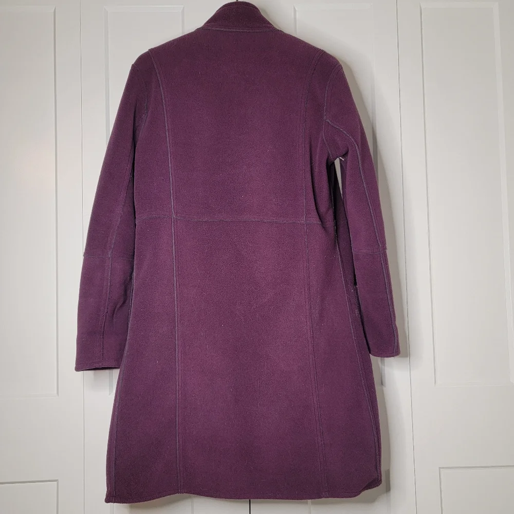 Susan Graver Reversible Trench Coat Purple and Grey - Picture 3 of 6